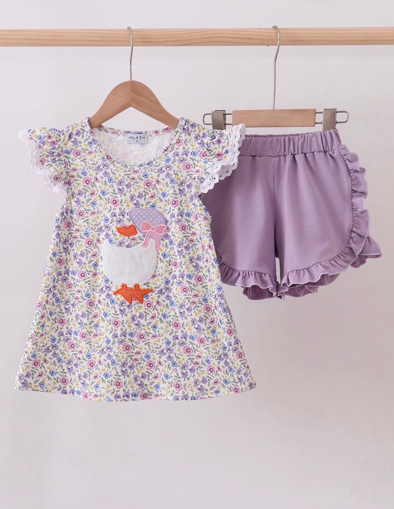 Goose Floral Applique Set