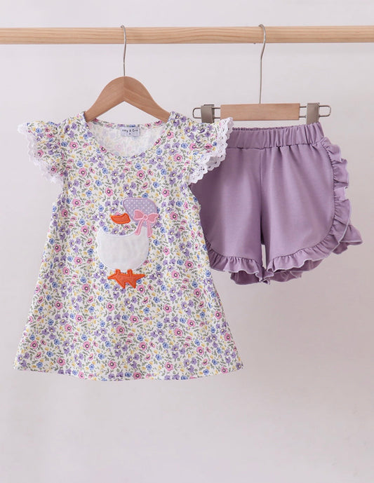 Goose Floral Applique Set