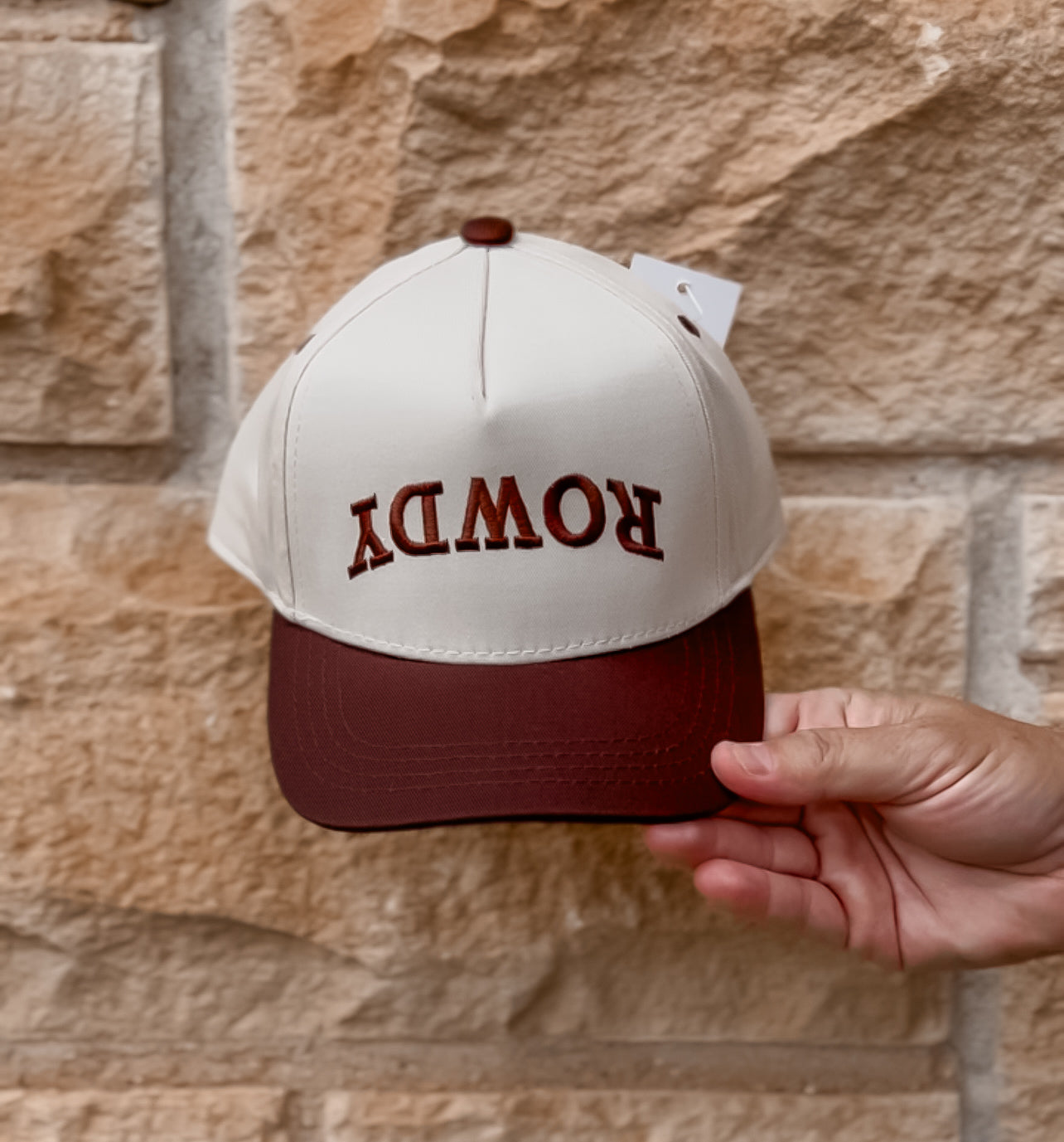 Kids/Baby 2-Tone Cap: Rowdy Upside Down - Brown/Beige