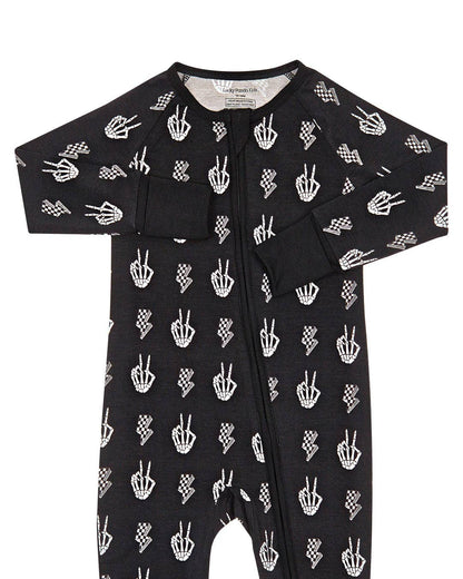 Halloween Bamboo Baby Zip Romper | Skelly Vibes