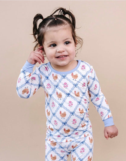 Chicken and Flower bamboo 2 Piece Pj’s