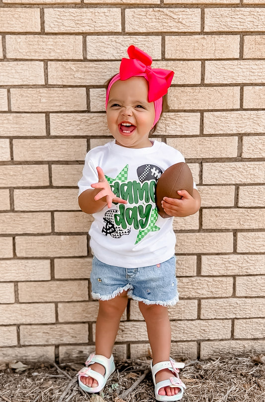 Green Game Day Football Kids T-Shirt