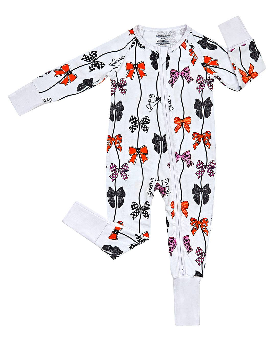 Halloween Bamboo Baby Zip Romper | Spooky Bows
