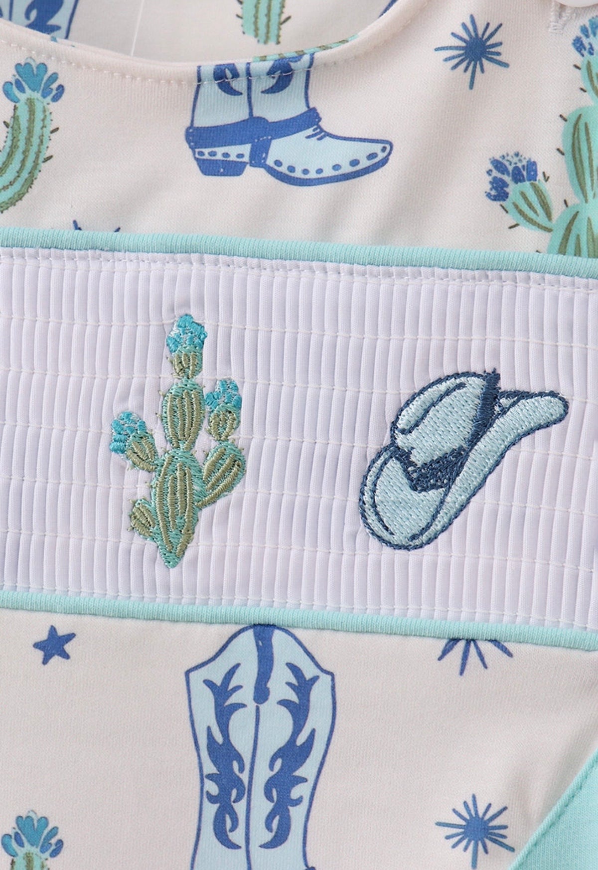 Blue Boots Smocked Jon Jon