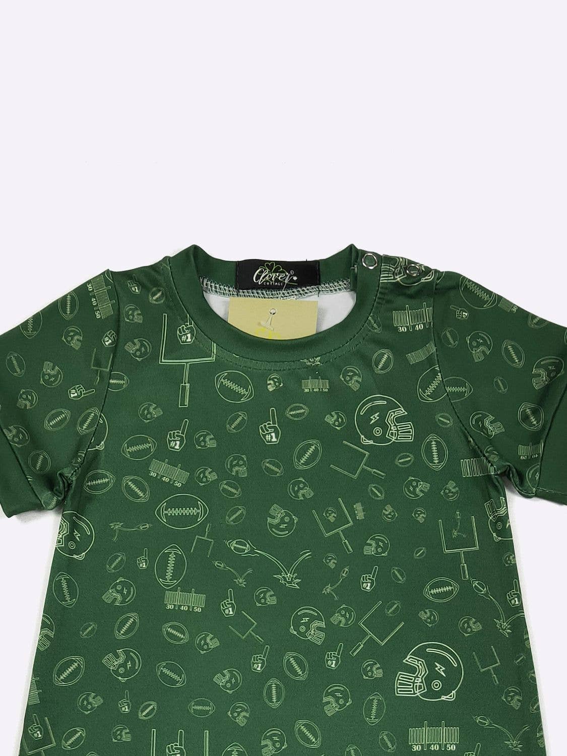 Football Field Goal Romper-Green