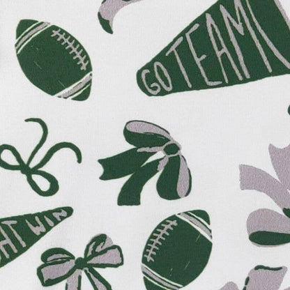 Go Team Green Baby Romper Football