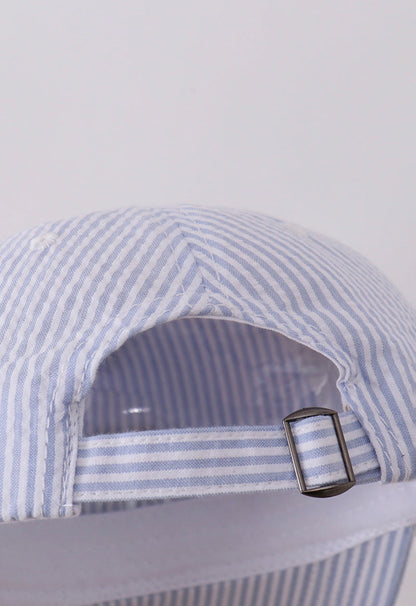 Puppy Embroidered Seersucker Cap