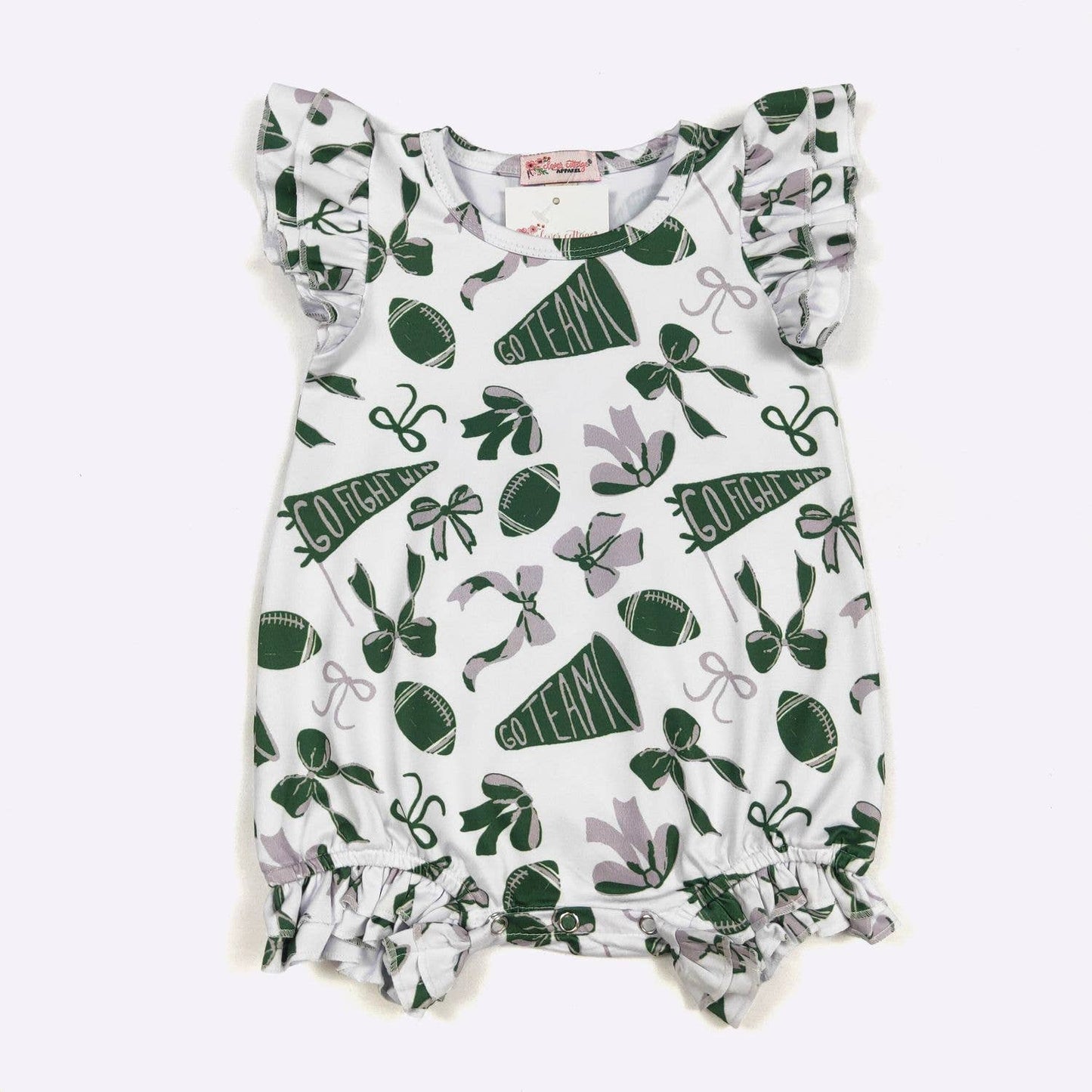 Go Team Green Baby Romper Football