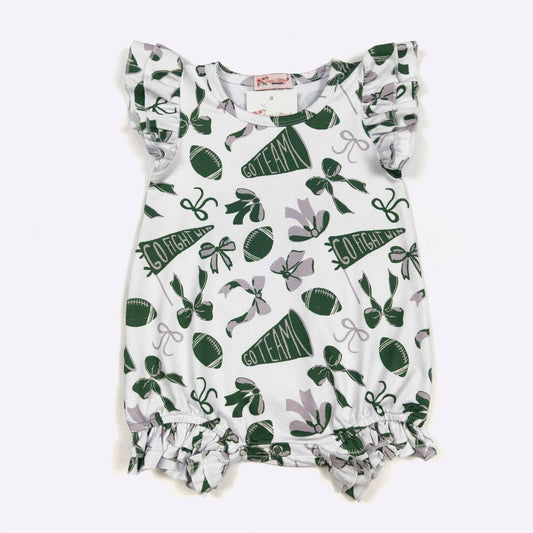 Go Team Green Baby Romper Football