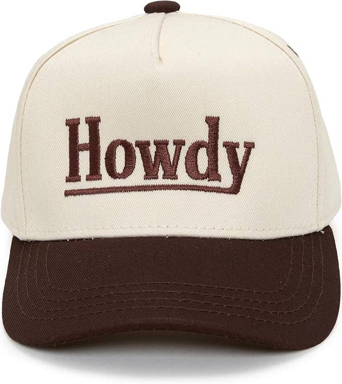 Kids/Baby Two Tone Vintage Cap: Howdy - Brown/Beige
