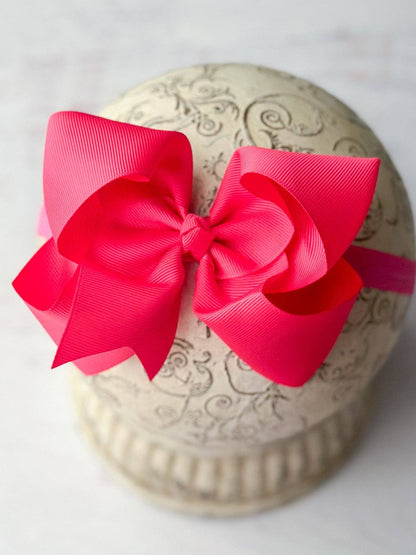 4.5" Classic Grosgrain Hair Bow | Alligator Clip, Satin Headband, or French Clip
