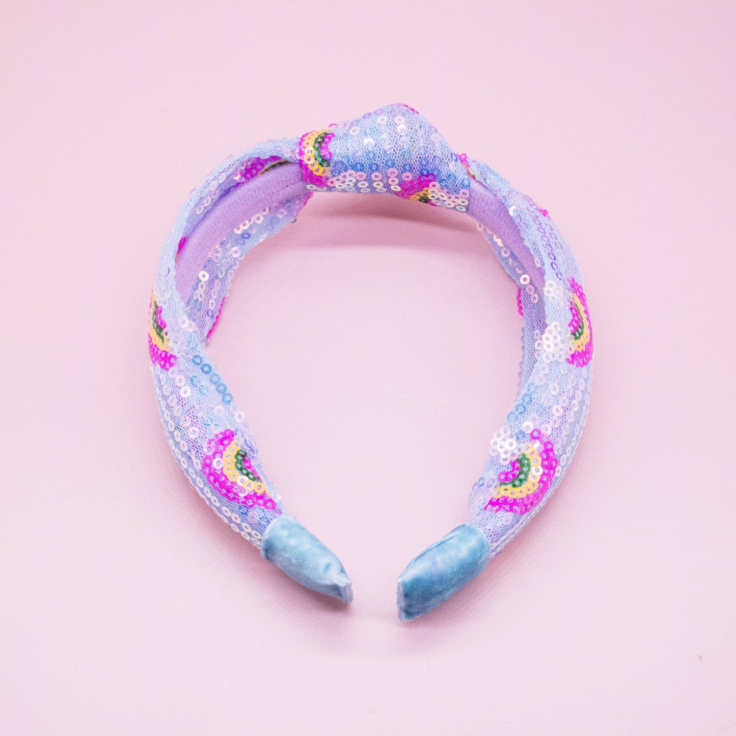 Kids Sequin Knot Headband - Rainbow