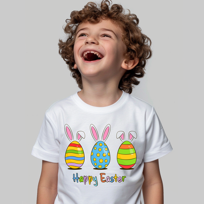 Easter Toddler/Kid Cotton Easter Egg Print Tee