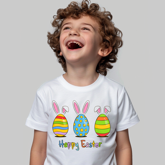 Easter Toddler/Kid Cotton Easter Egg Print Tee