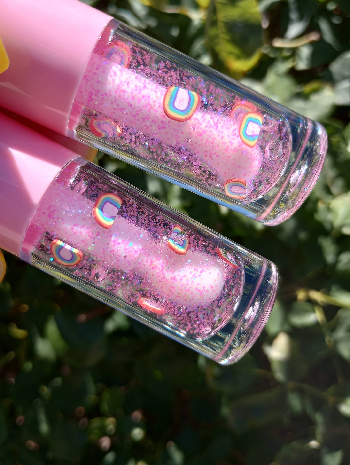 Pink Rainbow Glitter Lip Gloss