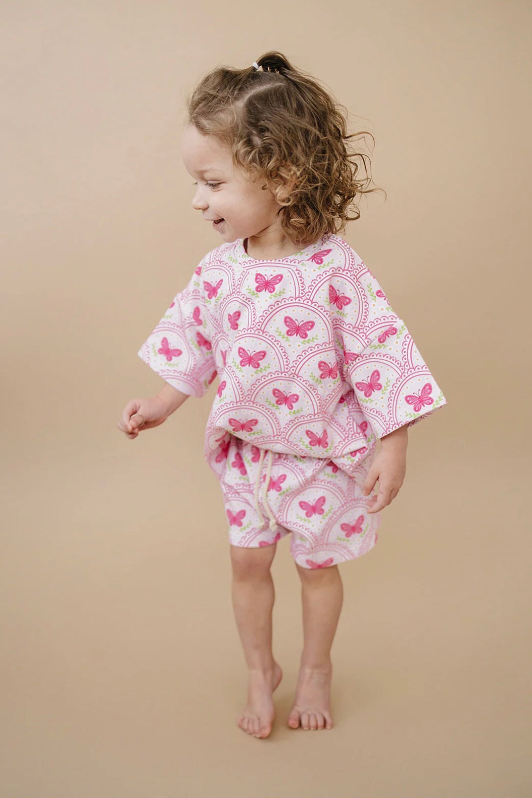 Pink Butterfly Short Set
