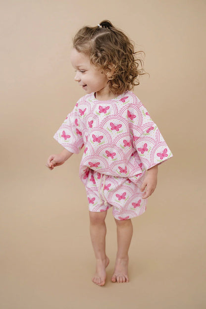 Pink Butterfly Short Set