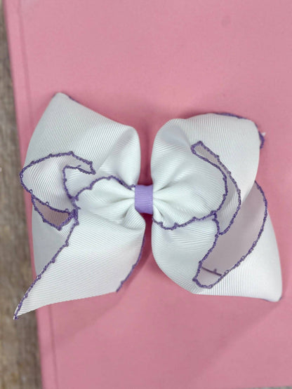 5" Classic Moonstitch Boutique Bows Girls Hair Accessories | Clip