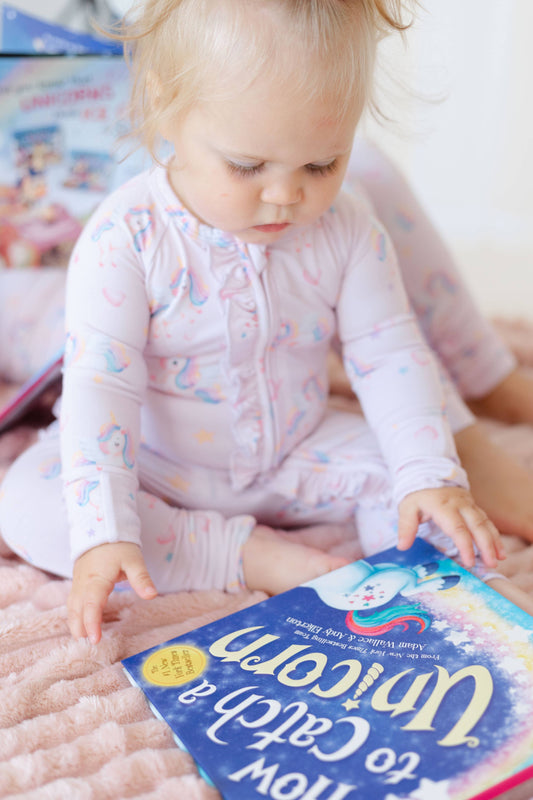Bamboo Zip Romper | Unicorn Tales