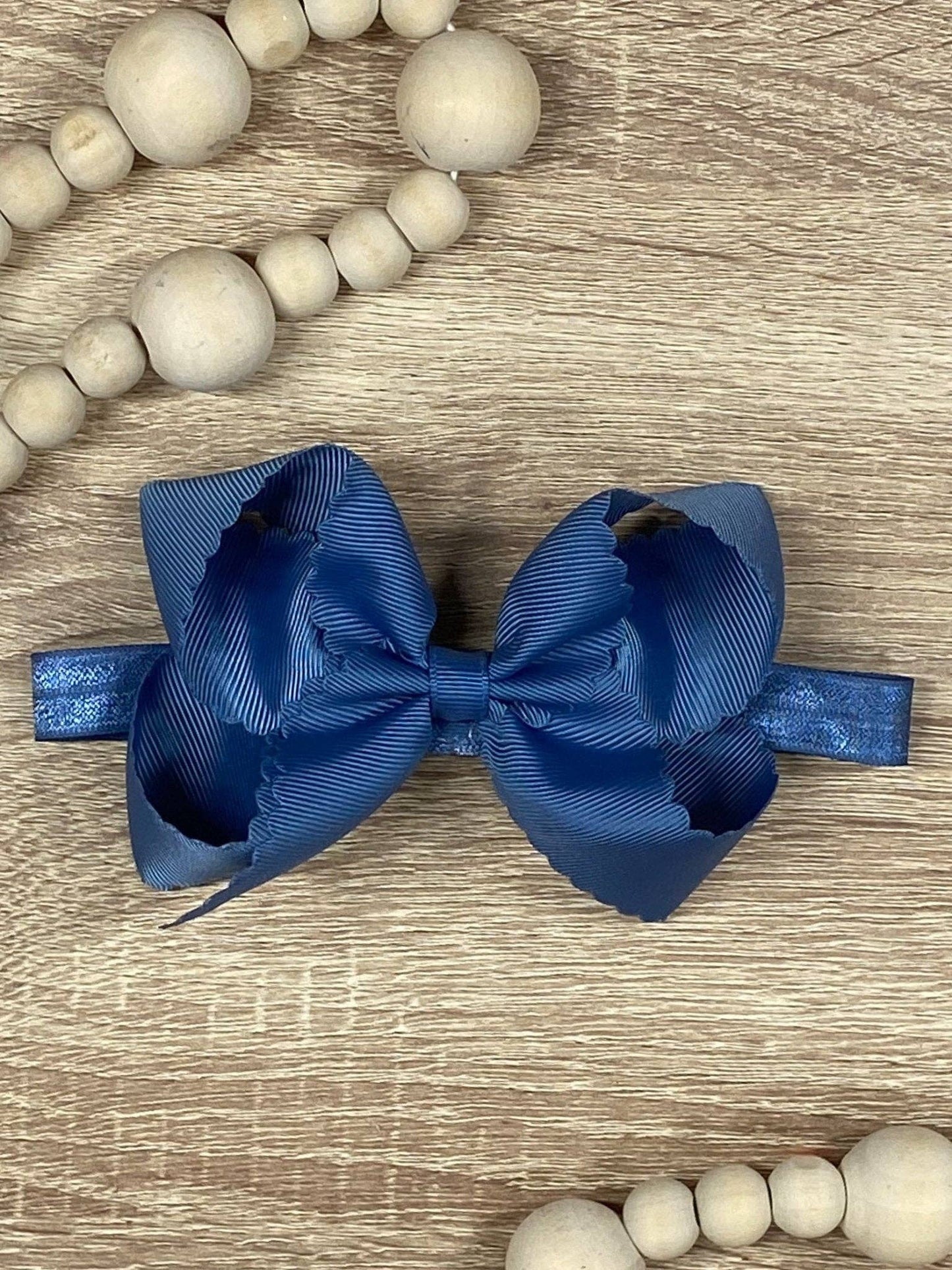 4.5" Classic Scalloped Hair Bow | Headband