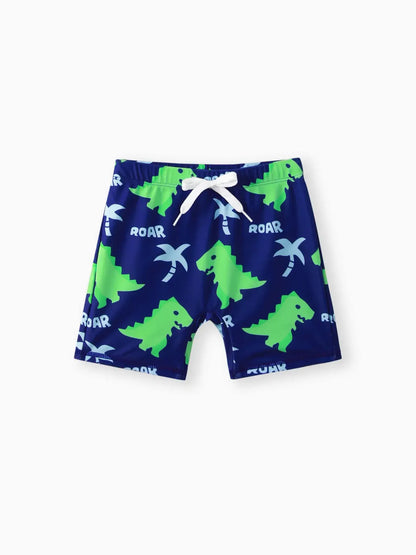 2pcs Toddler/Kid Boy Childlike Dinosaur Swimsuits Set