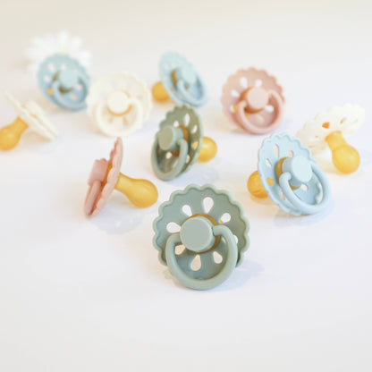 Natural Latex Pacifiers - Size 1 (0-6M) Sage & Dusty Blue