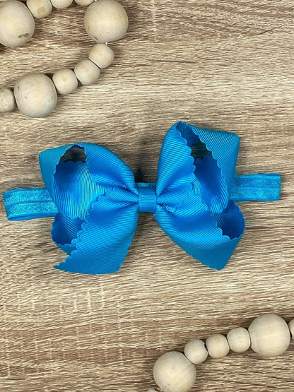 4.5" Classic Scalloped Hair Bow | Headband