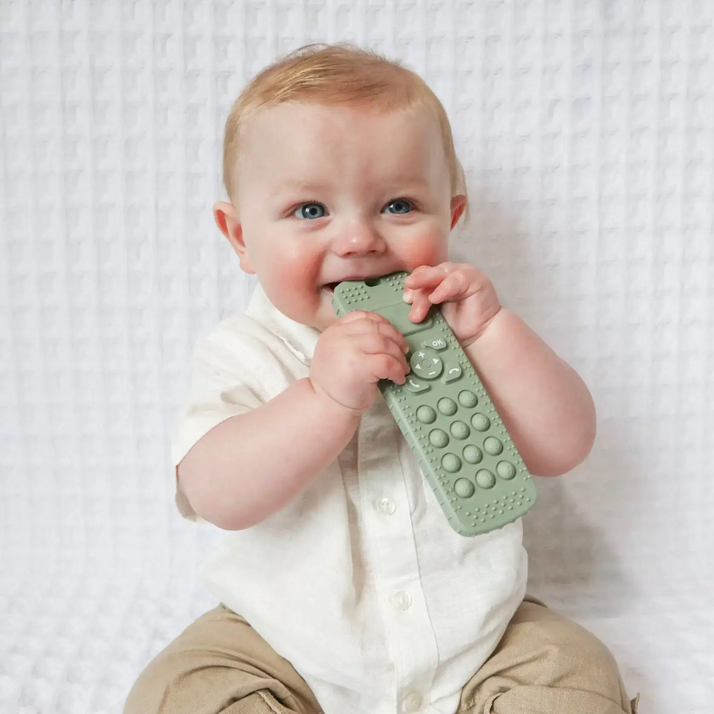 Sensory Popper Teether Phone - Dusty Pink