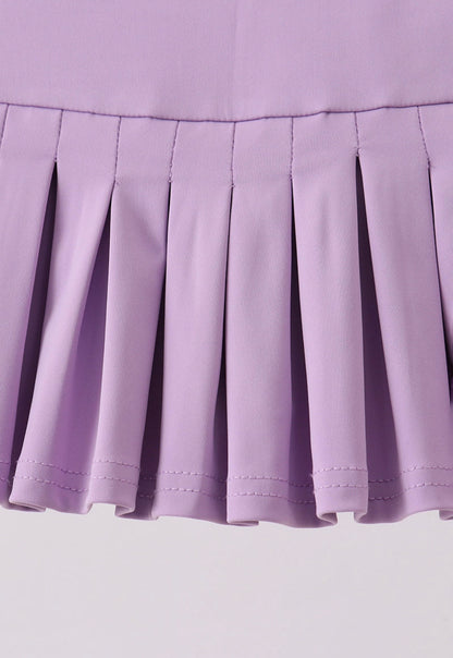 Purple Pleated Skort