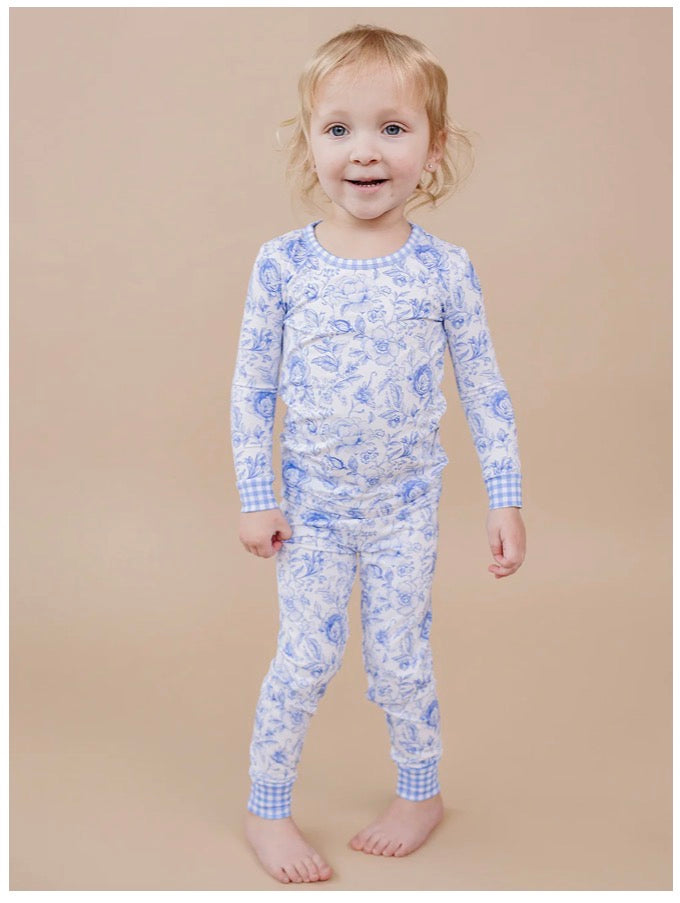 Blue Flowers bamboo pj’s