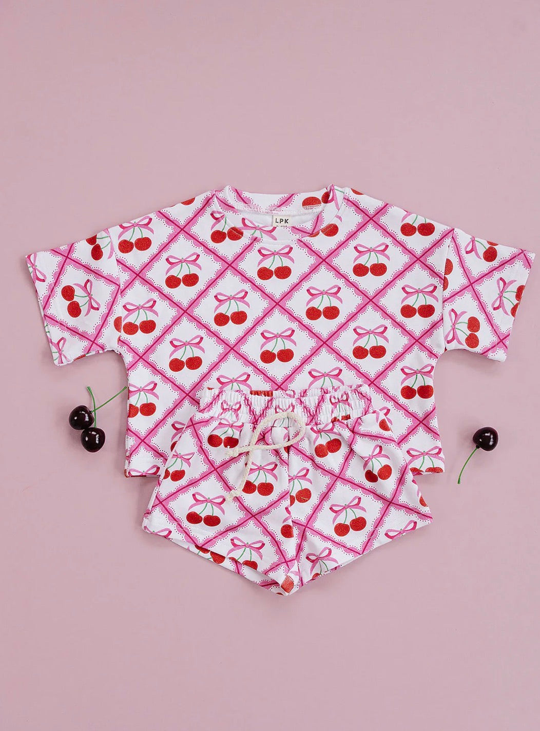 Cherry Bow Short Set