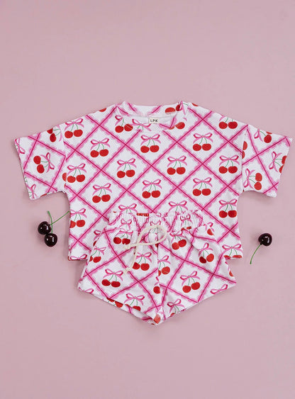Cherry Bow Short Set