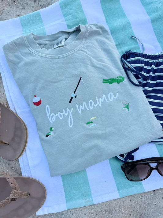 Embroidered Boy Mama Tee