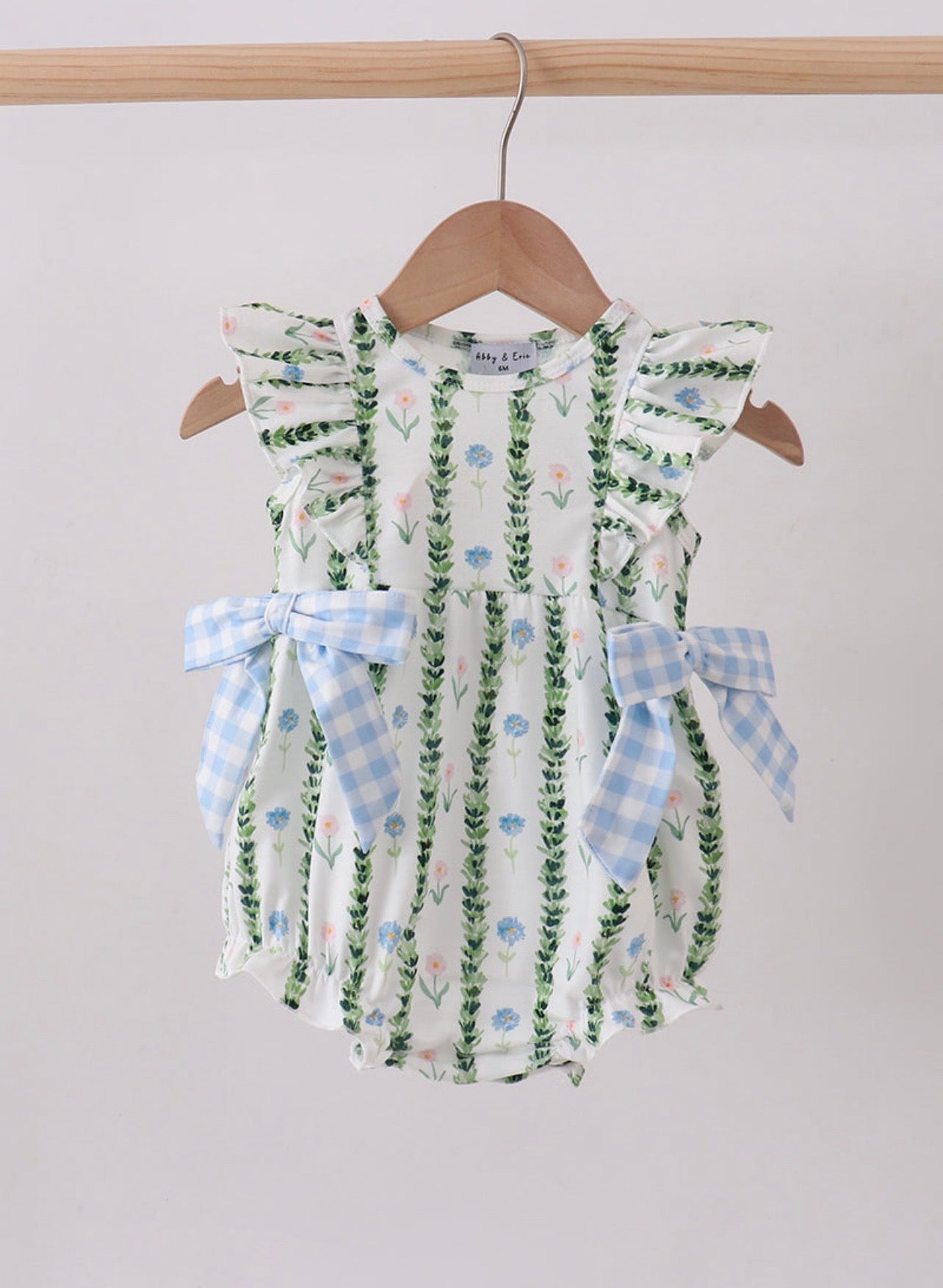 Green Floral Ruffle Bubble