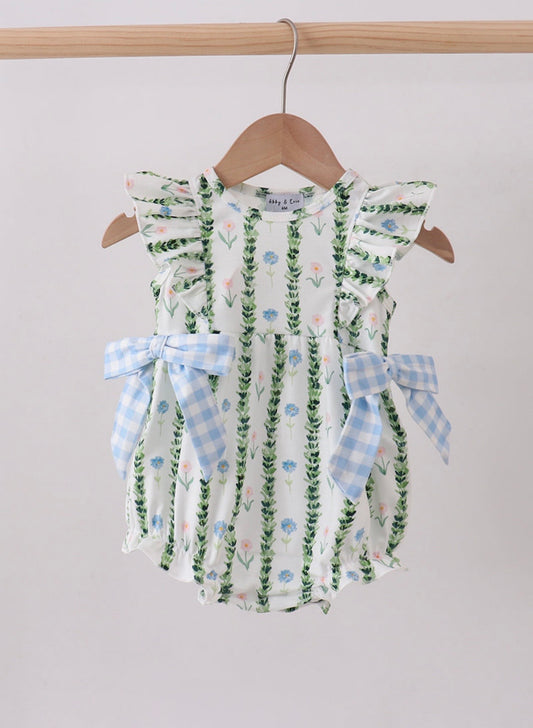 Green Floral Ruffle Bubble