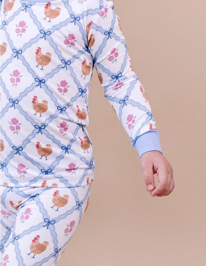 Chicken and Flower bamboo 2 Piece Pj’s