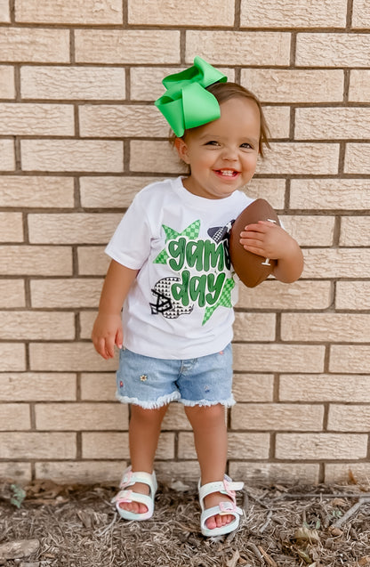 Green Game Day Football Kids T-Shirt