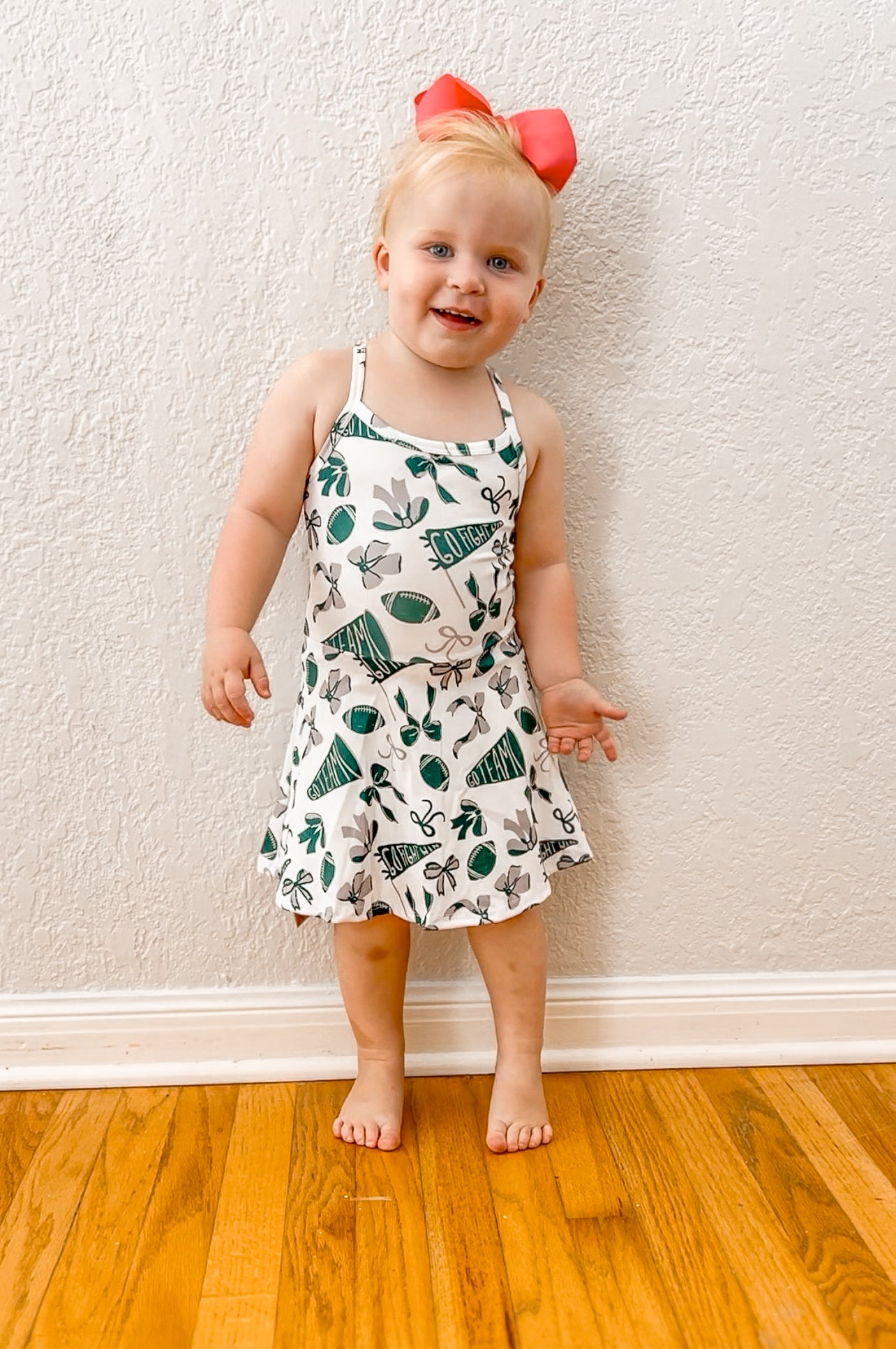 Go Team-Green Girls Athletic Dress Football