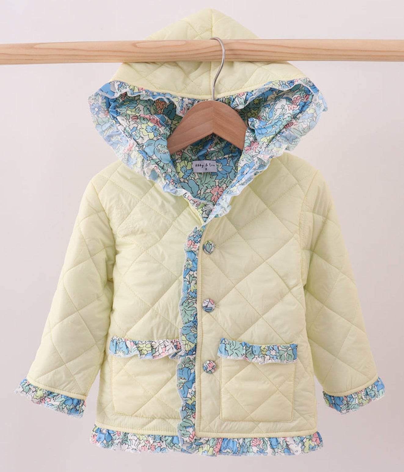 Yellow floral quilted jacket