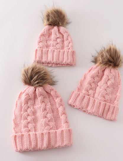 Pompom Cable Beanie