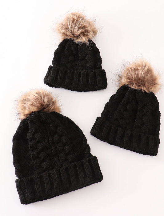 Pompom Cable Beanie