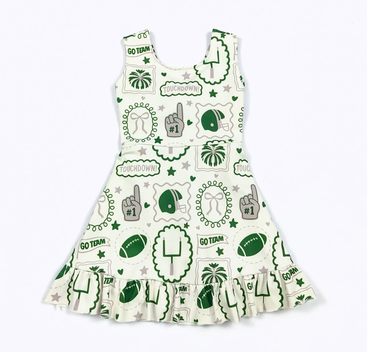 Green go team girls athletic dress