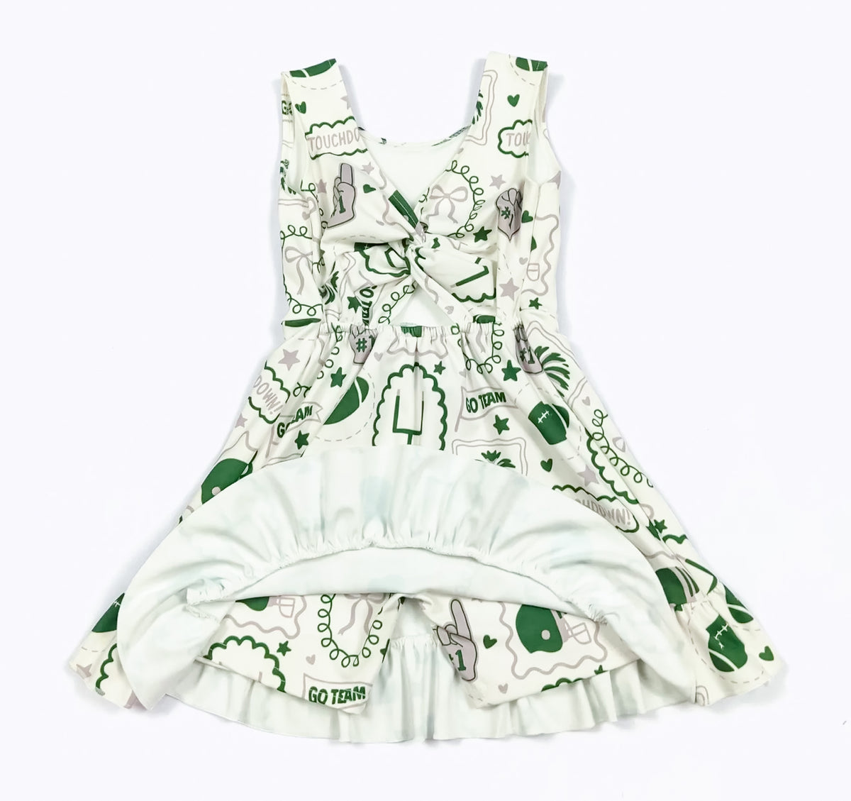 Green go team girls athletic dress