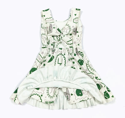 Green go team girls athletic dress