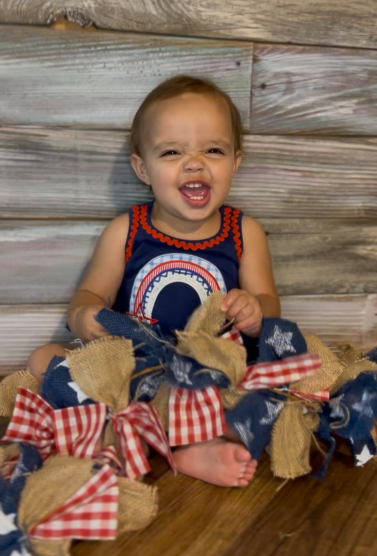 Independence Rainbow Embroidered Ruffle Outfit