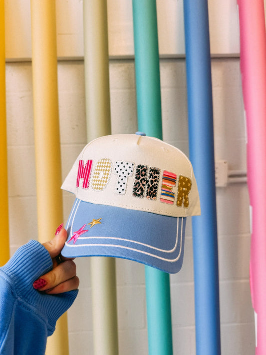 Mother Patchwork Truck Hat cream/blue