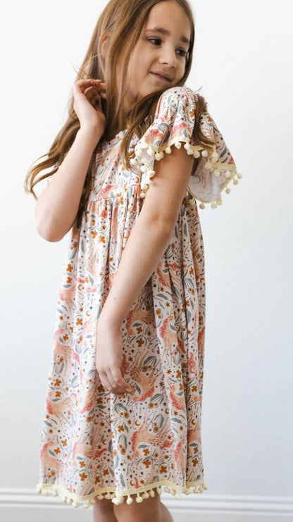 Unicorn Soirée Pom Pom Dress