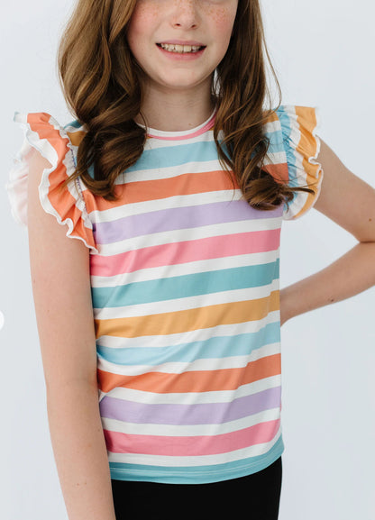 Stripes Ruffle Tee