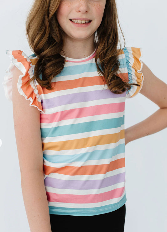 Stripes Ruffle Tee
