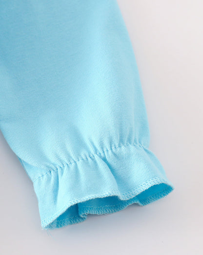 Blue Tractor Appliqué romper